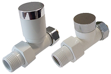 Комплект клапанов с ручной регулировкой Форма Проходная, Белый - Хром