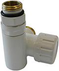 Термостатический клапан, Белый, Фигура левая, DN15 1/2 GZ x M22 x 1,5 GZ
