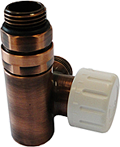 Термостатический клапан, Античная медь, Фигура левая, DN15 1/2 GZ x M22 x 1,5 GZ