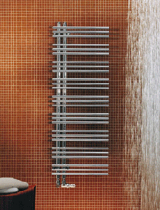 Вариант дизайн-радиаторов для ванных (полотенцесушителей) Zehnder Yucca Asymmetric (Зендер Юкка Асимметрик) в интерьере: 