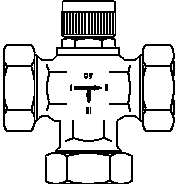 Oventrop 3-ход. распредел. вентиль Tri-D TR Ду20, PN16, с НГ, бронза арт.1130206
