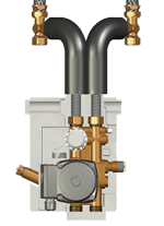 Meibes *Исполнение с двухходовым клапаном, с термостатическим приводом (25–50 °С) c насосом Grundfos UPS 15-50 MBP