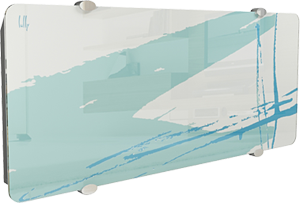 Дизайн-радиатор Lully коллекция "Брызги" brz-02 glass (цвет голубой) боковое подключение