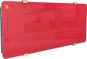 Дизайн-радиатор Lully коллекция "Блики" blik-01 glass (цвет красный) боковое подключение