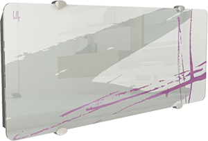 Дизайн-радиатор Lully коллекция "Брызги" brz-02 glass (цвет фиолетово-серый) боковое подключение