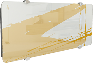Дизайн-радиатор Lully коллекция "Брызги" brz-01 glass (цвет оранжевый) боковое подключение