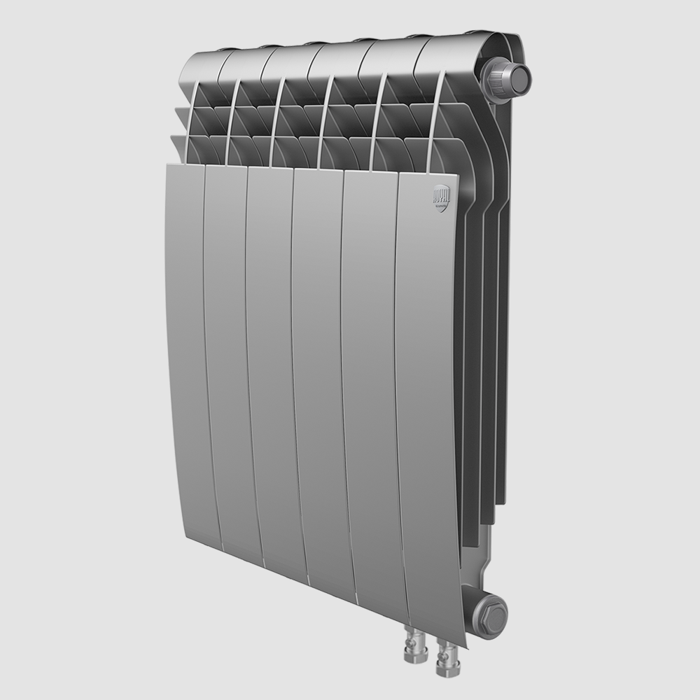 Радиатор Royal Thermo BiLiner 350 VDR Silver Satin-серебристый матовый – 4 секции с нижним правым подключением