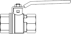 Кран шаровой, с рычажной рукояткой  Ду50, с обеих сторон 2" ВР, PN30, из латуни Артикул №: 1079016