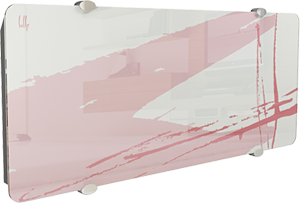 Дизайн-радиатор Lully коллекция "Брызги" brz-02 glass (цвет розовый) боковое подключение