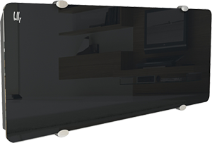 Дизайн-радиатор Lully коллекция "Блики" blik-01 glass (цвет черный) боковое подключение