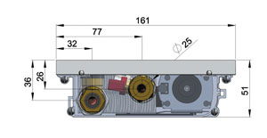 Поперечный разрез встраиваемого в пол конвектора COIL-T50