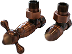Комплект клапанов с ручной регулировкой Форма угловая Медь Антик