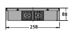 Поперечный разрез встраиваемого в пол конвектора EVA COIL - KTТ 80