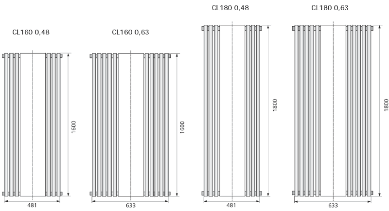 Типоразмеры и цены моделей интерьерных радиаторов Crealux (Креалюкс)