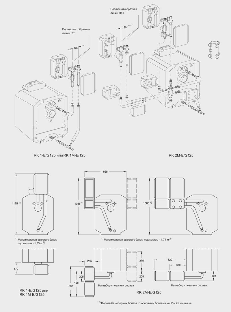 Напольные чугунные котлы, работающие на газе/дизельном топливе Buderus Logano G125SE 