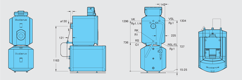 Напольные чугунные котлы, работающие на газе/дизельном топливе Buderus Logano G125WS 