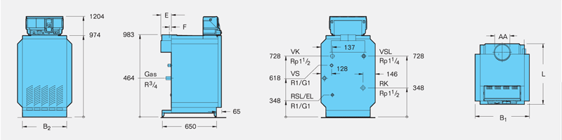 Напольные чугунные котлы, работающие на газе Buderus Logano G234 WS 