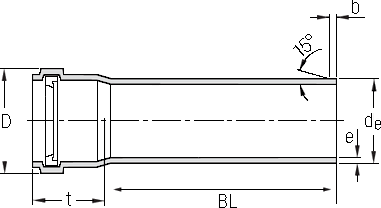 Труба для систем внутренней канализации с раструбом и резиновым сальником