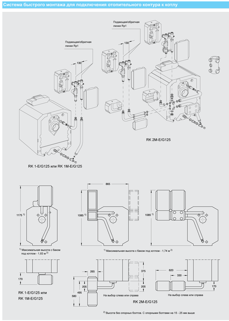 Напольные чугунные котлы, работающие на газе/дизельном топливе Buderus Logano G125WS 