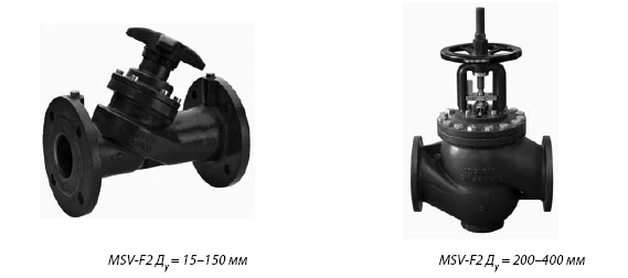 Клапан ручной балансировочный MSV-F2 с измерительными ниппелями, фланцевый; Ру = 16 бар; Тмакс = 130 °С. Фланцевое присоединение.