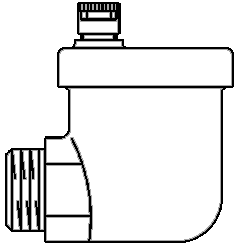 Oventrop Воздухоотводчик с угловым подключением, без автозапора (латунь никелированная)