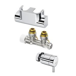 Комплект подключения OVENTROP для радиаторов ванной комнаты «Multiblock T» + «pinox H» угол, хром