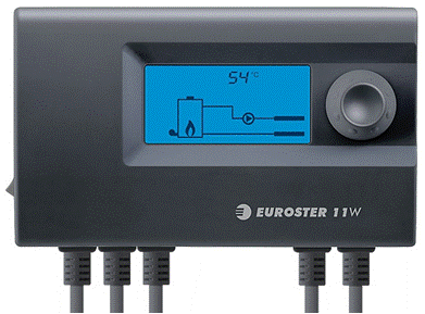 Контроллер Euroster 11W для твердотопливных котлов с нагнетательным вентилятором  