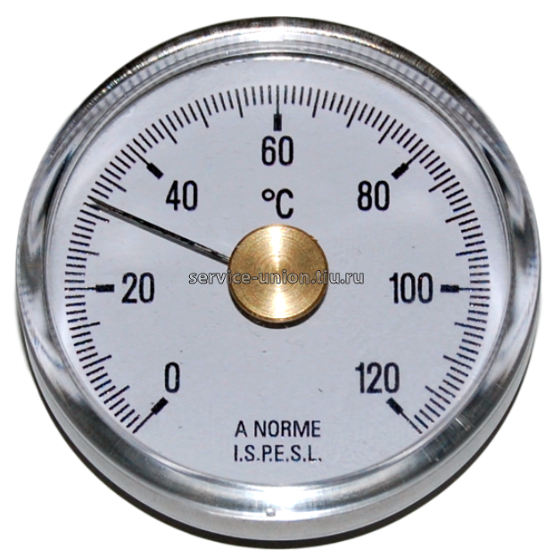 Термометр биметаллический накладной Cewal BRC 63 VI (Ø63 0/120°С)