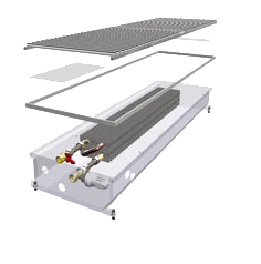 Встраиваемый в пол конвектор без вентилятора MINIB COIL-PТ/4-2000 (без решетки)