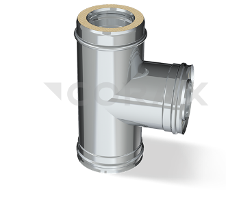 Сэндвич-тройник 90° Ф (304/0,5)х(430/0,5), Ø 110х200 мм, Corax 