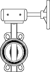 Клапан запорный межфланц.  с червячной передачей,-10 до +80C,диск CF8M,Ду300 Артикул №: 1047058