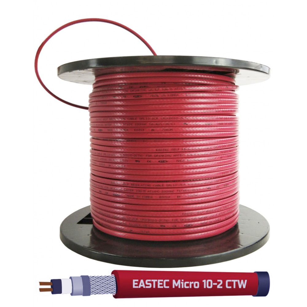 EASTEC MICRO 10 - CTW, SRL 10-2 CR M=10W, саморегулирующийся греющий кабель c пищевой оболочкой.