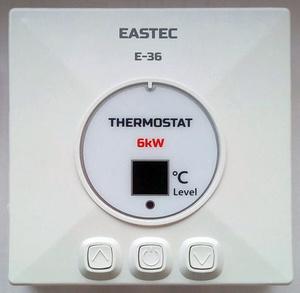EASTEC E-36 - терморегулятор электронный, накладной, белый, 6 кВт/27А/220В.