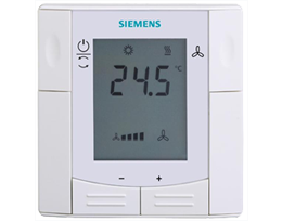 Siemens, AC230V термостат комнатной температуры +5...+40 oC для полузаглубленного монтажа с дисплеем для 4-трубных фэнкойлов и компрессоров в охладителях прямого действия арт.RDF300.02