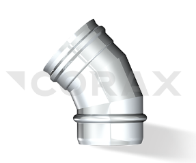 Отвод 45° Ф (316/0,5), Ø 130 мм, Corax 