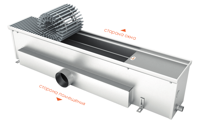 Внутрипольный конвектор EVA без вентилятора, K.200.258 (KO),длина 3000 мм