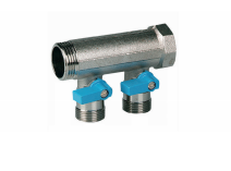 Коллектор 3/4 с шаровыми кранами, 3/4 HP под евроконус VB050502-ROOD