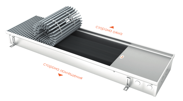 Внутрипольный конвектор EVA без вентилятора,KC.90.303 (KCO,KCZ), длина 1750 мм