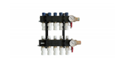 Сборный синтетический коллектор для тепловых насосов, с клапанами с преднастройкой и расходомерами UFH-0626CD01