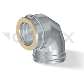Сэндвич-отвод 90° Ф (304/0,5)х(430/0,5), Ø 120х200 мм, Corax 