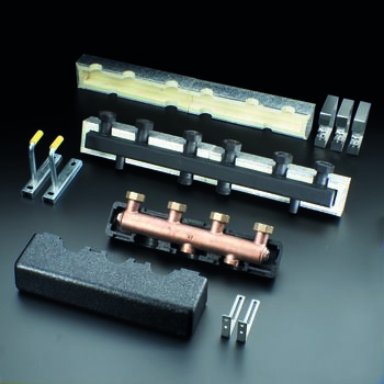 Oventrop 1351584 распределит. гребенка с изоляцией на 4 отоп. контура, Ду 25 сталь 