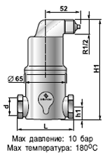 Сепаратор микропузырьков Spirovent высокая температура /нержавеющая сталь, артикул AA125/R002