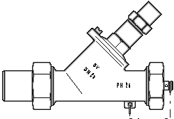 Спускной вентиль(верх.часть под торц.ключ)  Ду20, 1"НР,PN25,бронза,с одн.ст. стал.втулка под сварку Артикул №: 1066106
