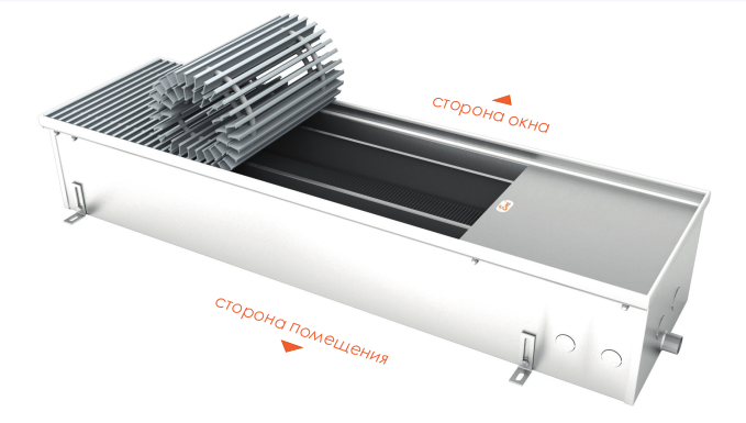 Внутрипольный конвектор EVA без вентилятора, KC.200.258 (KCO),длина 3000 мм
