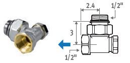 Запорный клапан 1/2” 90° Подключение в стену