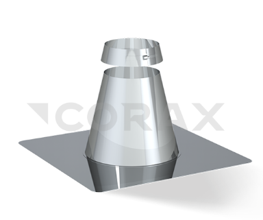 Крышная разделка прямая Ф (304/0,5),Ø 220 мм, Corax 
