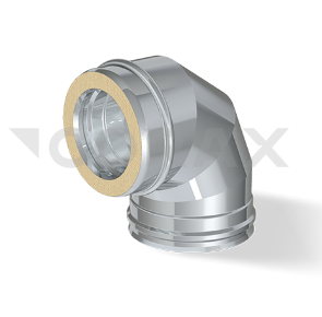 Сэндвич-отвод 90° Ф (304/0,5)х(304/0,5), Ø 160х250 мм, Corax 