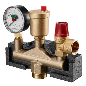 Группа безопасности котла Oventrop MSM-Block Ду25, мембран.предохр.клапан, 3,0 бар, с изоляцией, НР арт. 1351072