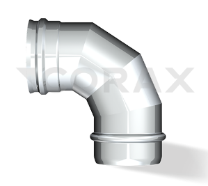 Отвод 90° Ф (316/0,5), Ø 200 мм, Corax 