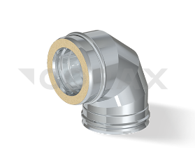 Сэндвич-отвод 90° Ф (316/0,5)х(304/0,5),Ø 150х210 мм, Corax 